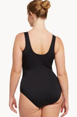 One Pieces|Zoggs Shimmer Scoopback One Piece Black/Silver