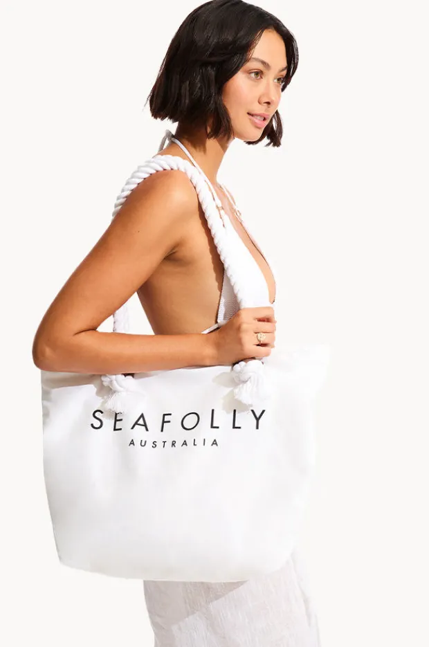 Beach Bags|Bags|Seafolly Ship Sail Tote White