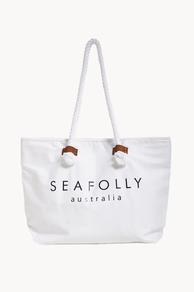 Beach Bags|Bags|Seafolly Ship Sail Tote White