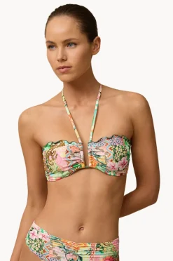 Bikini Tops|Monte u0026 Lou Simi DD/E Cup Coral Edge Bandeau Multi