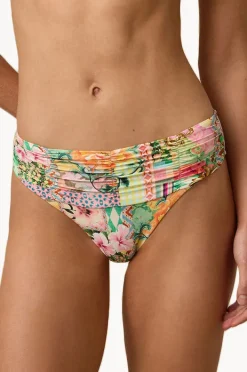 Bottoms|Monte u0026 Lou Simi Mid Rise Ruched Pant Multi