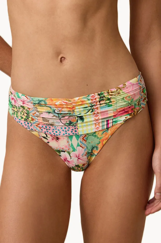 Bottoms|Monte u0026 Lou Simi Mid Rise Ruched Pant Multi