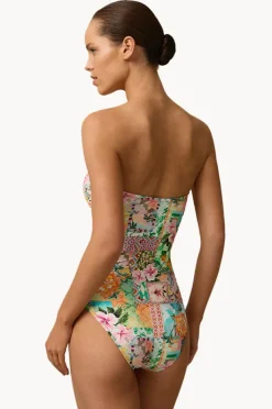 One Pieces|Monte u0026 Lou Simi Ruched Bandeau One Piece Multi