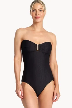 One Pieces|Jantzen Sky High Bar Bandeau One Piece BLACK