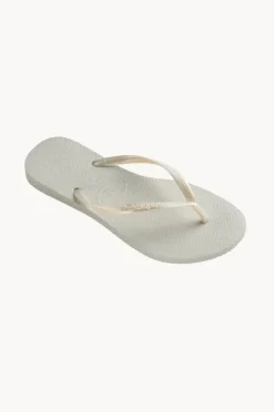 Footwear|Havaianas Slim Metallic Thong White
