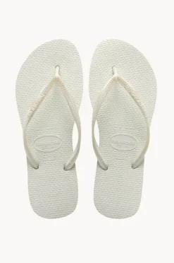 Footwear|Havaianas Slim Metallic Thong White