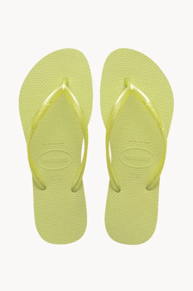 Footwear|Havaianas Slim Metallic Thong Matcha