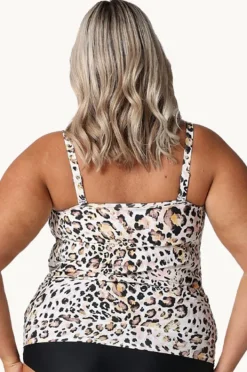 Tankini Tops|Capriosca Snow Flounce Tankini Separate Leopard