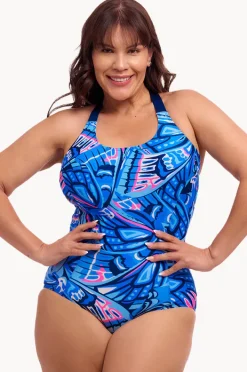 One Pieces|Funkita Soaring Hi Brace Me Back One Piece Blue/pink