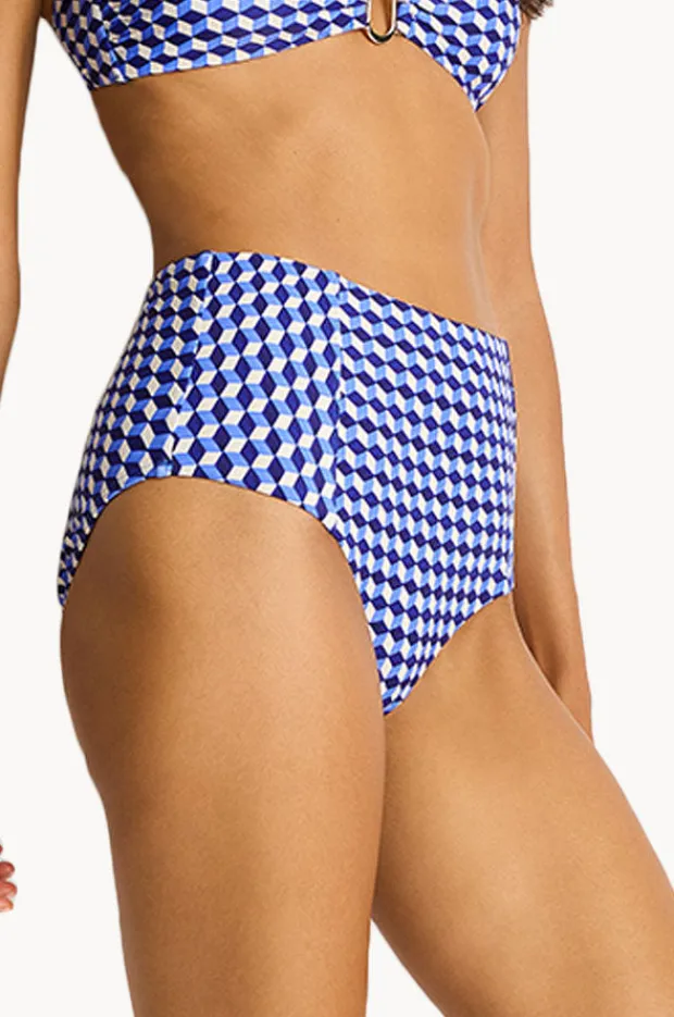 Bottoms|Sea Level Solara Panelled High Waist Pant Blue