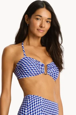 Bikini Tops|Sea Level Solara U Bar Bandeau Blue