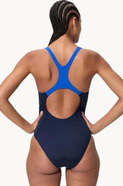 One Pieces|Speedo Solid Splice Medalist One Piece Sapphire