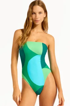 One Pieces|Seafolly Sorrento DD Cup Bandeau One Piece Vivid green