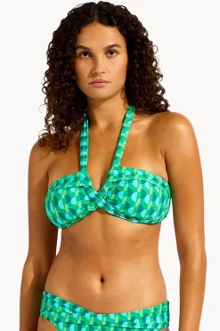Bikini Tops|Seafolly Sorrento Halter Bandeau Vivid green