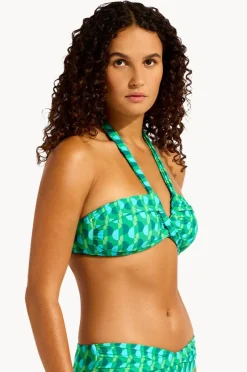 Bikini Tops|Seafolly Sorrento Halter Bandeau Vivid green