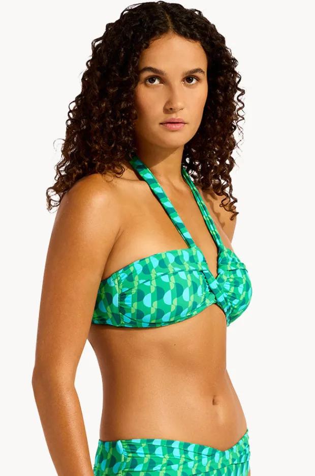 Bikini Tops|Seafolly Sorrento Halter Bandeau Vivid green