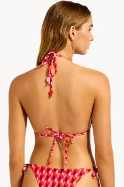 Bikini Tops|Seafolly Sorrento Reversible Longline Slide Tri Flame