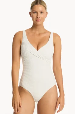 One Pieces|Sea Level Spinnaker Cross Front One Piece White