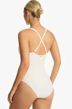 One Pieces|Sea Level Spinnaker Cross Front One Piece White