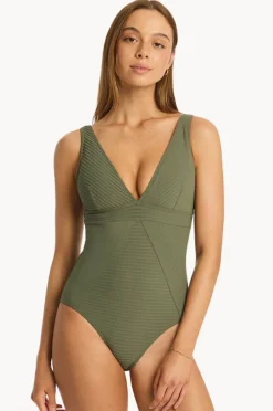 One Pieces|Sea Level Spinnaker Panel Line One Piece Khaki