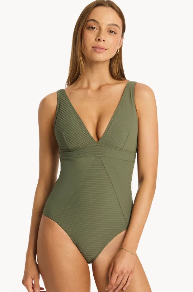 One Pieces|Sea Level Spinnaker Panel Line One Piece Khaki