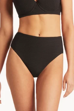 Bottoms|Sea Level Spinnaker Retro High Waist Pant Black