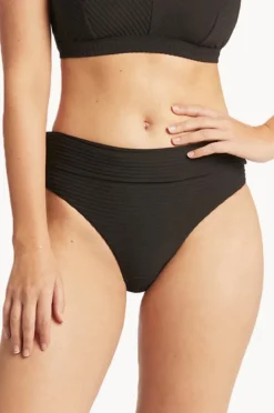 Bottoms|Sea Level Spinnaker Roll Band Pant Black