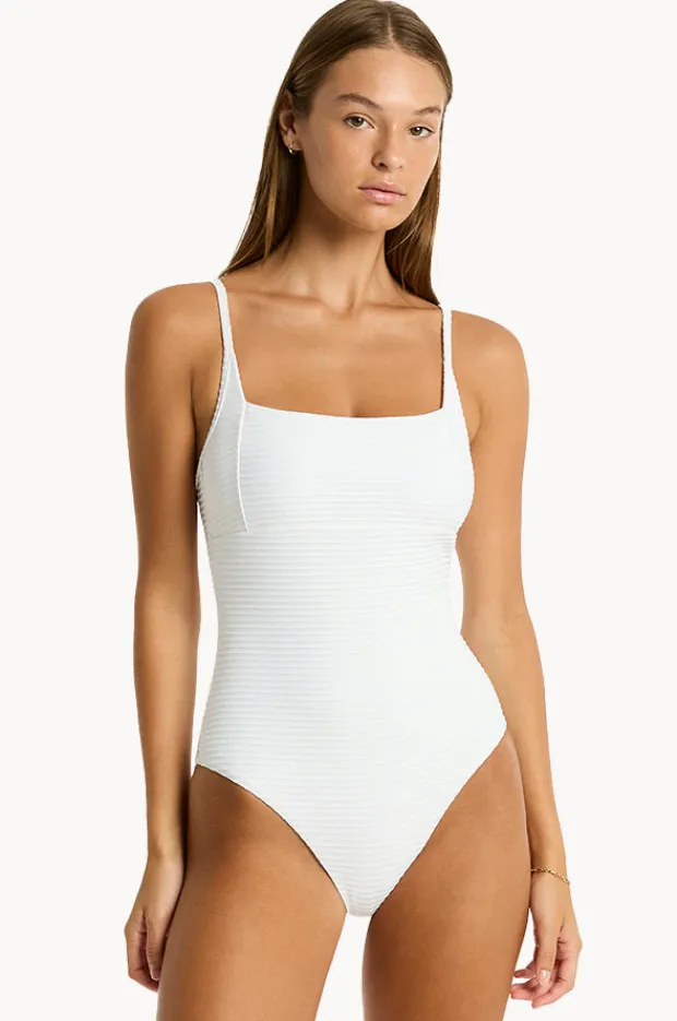 One Pieces|Sea Level Spinnaker Square Neck One Piece White