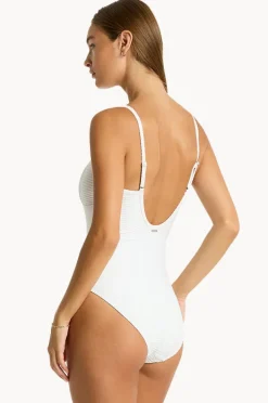 One Pieces|Sea Level Spinnaker Square Neck One Piece White