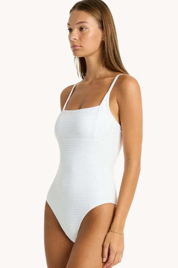 One Pieces|Sea Level Spinnaker Square Neck One Piece White