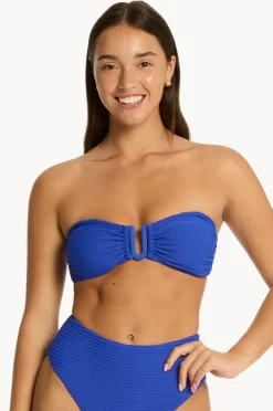 Bikini Tops|Sea Level Spinnaker U Bar Bandeau Cobalt