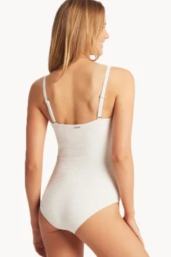 One Pieces|Sea Level Spinnaker U Bar Bandeau One Piece White
