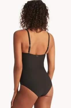 One Pieces|Sea Level Spinnaker U Bar Bandeau One Piece Black