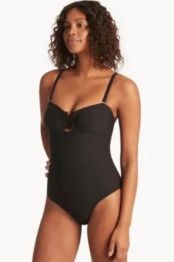One Pieces|Sea Level Spinnaker U Bar Bandeau One Piece Black