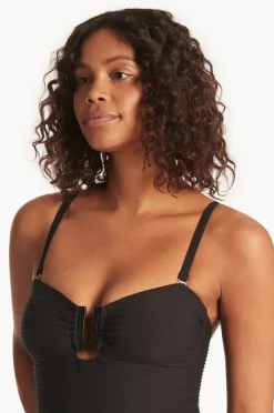 One Pieces|Sea Level Spinnaker U Bar Bandeau One Piece Black