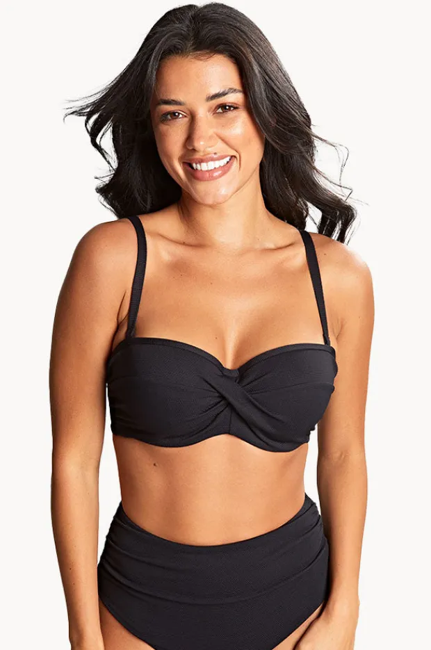 Bikini Tops|Panache Spirit Ella F Cup Twist Bandeau BLACK