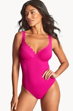 One Pieces|Panache Spirit Rita F Cup Plunge One Piece Magenta