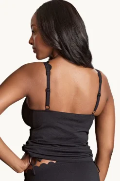Tankini Tops|Panache Spirit Selena F Cup Plunge Tankini Separate BLACK