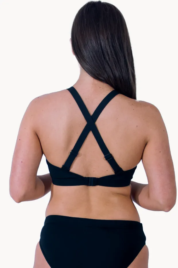 Bikini Tops|Base Swim Sports F/G Cup High Neck Crop BLACK