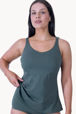 Tankini Tops|Base Swim Sports F/G Cup V Neck Tankini Separate Khaki