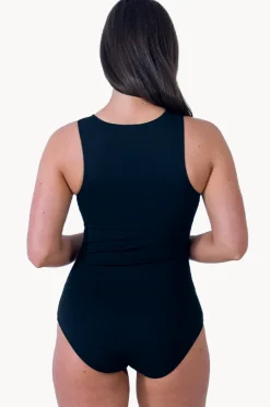 One Pieces|Base Swim Sports F/G Cup Zip Through One Piece Black