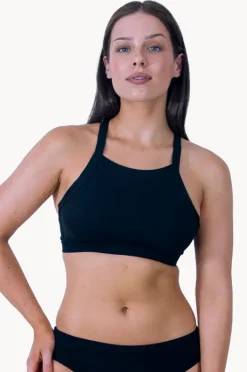 Bikini Tops|Base Swim Sports High Neck Crop BLACK