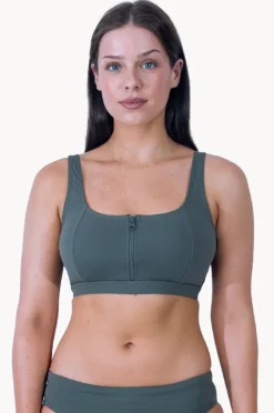 Bikini Tops|Base Swim Sports Multi Fit Crop Khaki