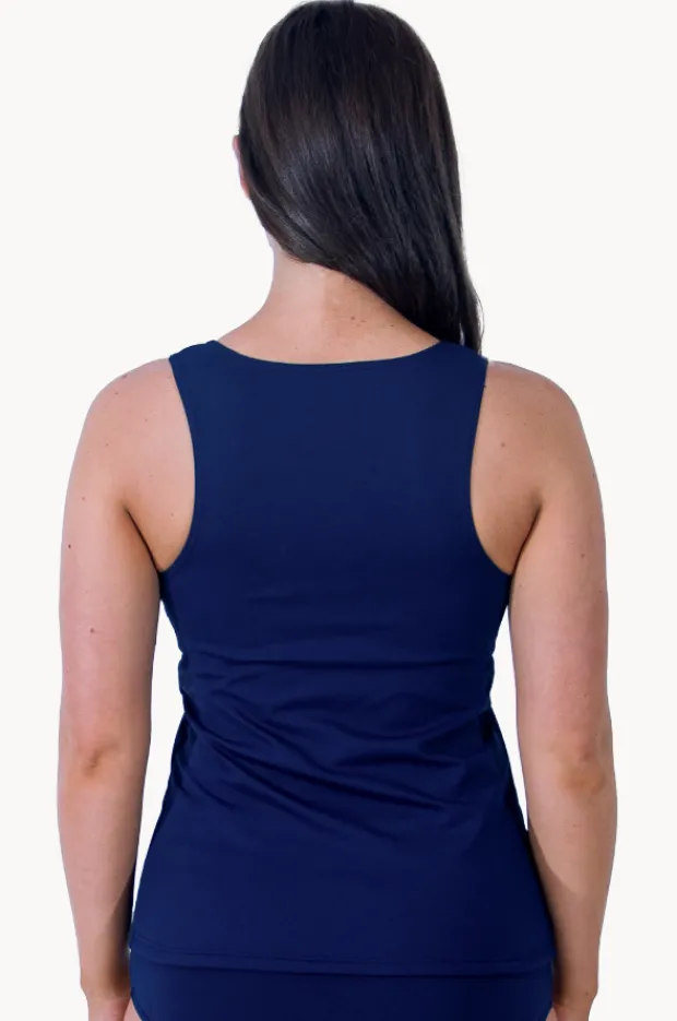 Tankini Tops|Base Swim Sports Zip Through Tankini Separate Navy