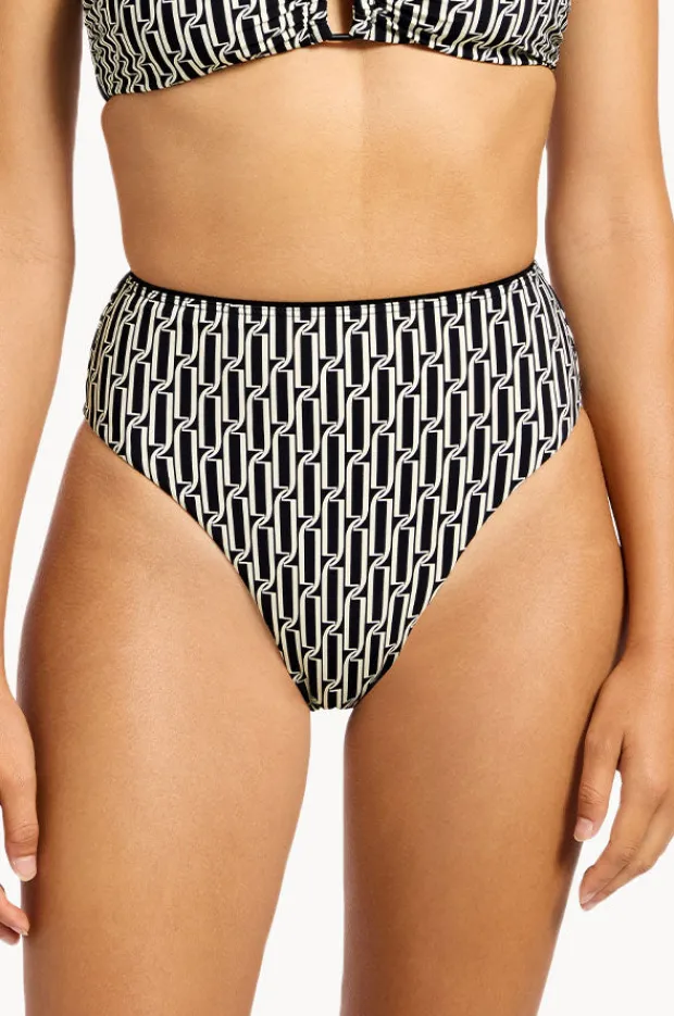 Bottoms|Jets Spring Geo High Waist High Leg Pant Black