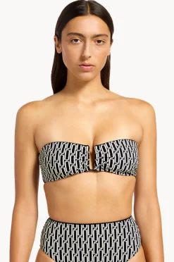 Bikini Tops|Jets Spring Geo U Trim Bandeau Black