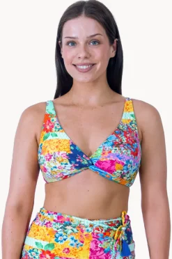 Bikini Tops|Monte u0026 Lou Stevie Fit Twist Crop Multi