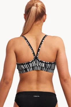 Bikini Tops|Funkita Stick Stack Sports Top Stick stack black/white