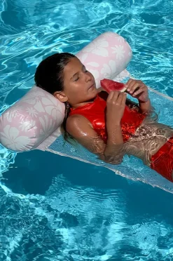 Water Hammocks|Pool Inflatables|Sunny Life Stole My Heart Floral Hammock Float Pink