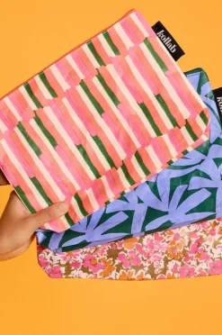 Travel|Kollab Streaky Clutch Pink/green